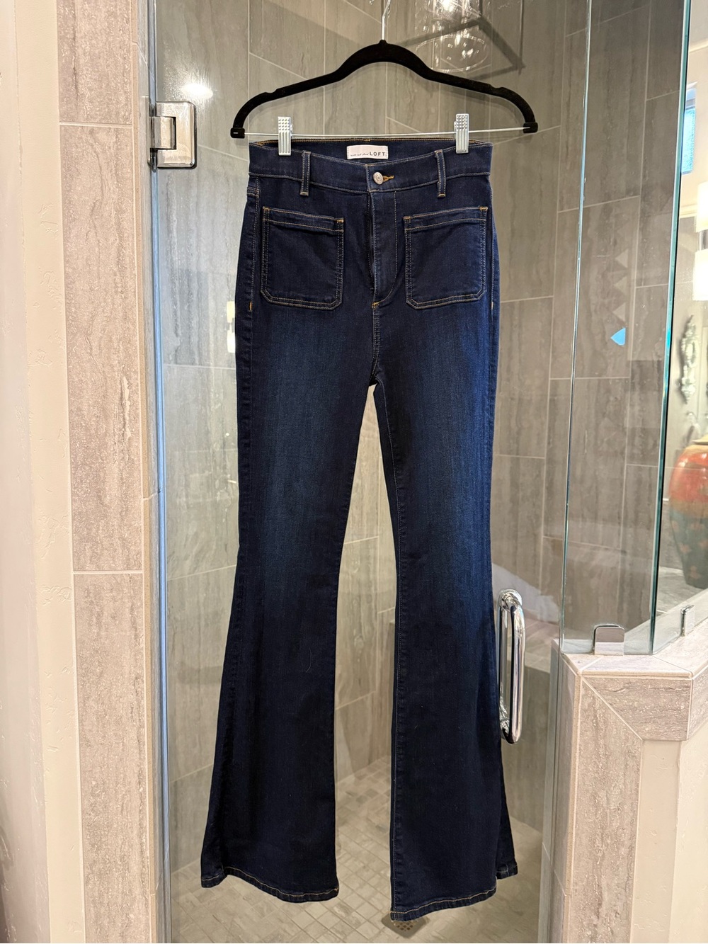 LOFT Dark Blue The Slim Flare Jeans